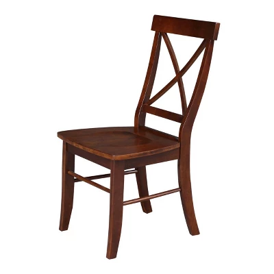 Set Of 2 X Back Chairs With Solid Wood Seats Espresso - International Concepts 4 Set Of 2 X Back Chairs With Solid Wood Seats Espresso - International Concepts - Image 4