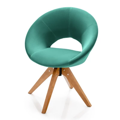 Costway Mid Century Modern Swivel Accent Chair Fabric Armchair Velvet Living Room PinkBlueGreenGrey 11 Costway Mid Century Modern Swivel Accent Chair Fabric Armchair Velvet Living Room PinkBlueGreenGrey - Image 11
