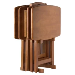 5pc Dylan Oversize Snack Table Set Teak Brown - Winsome