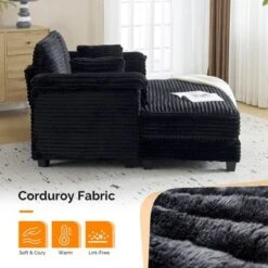 Karl Home |Upholstered Corduroy Sleeper Sofa Bed -Baxton Studio Shop GUEST a2220479 aa92 4160 a183 f537ab96bb5d