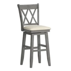 29" South Hill Double X Back Wood Swivel Height Barstool - Inspire Q 14 29" South Hill Double X Back Wood Swivel Height Barstool - Inspire Q -Baxton Studio Shop GUEST a2773f3f 6bb8 4ce8 a417 6b430b71bda4