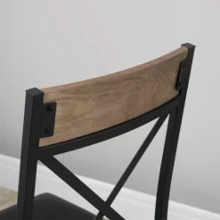 HOMCOM 3 Piece Bar Table And Chair Set, Dining Table And Armless Chairs Set With PU Padded Stools And Steel Frame, Brown -Baxton Studio Shop GUEST a2cd48cc 9dd0 4811 b0fa e02cae198aa9