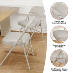 2/4 Pack Folding Chairs, Outdoor Portable Stackable Commercial Seat With Padded Cushion And Back, Metal Frame Chairs For Home 9 2/4 Pack Folding Chairs, Outdoor Portable Stackable Commercial Seat With Padded Cushion And Back, Metal Frame Chairs For Home -Baxton Studio Shop GUEST a2df752c 8ca7 4c79 86b6 d3e739af13de