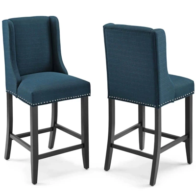 Set Of 2 Baron Counter Height Barstool Upholstered Fabric - Modway 1 Set Of 2 Baron Counter Height Barstool Upholstered Fabric - Modway