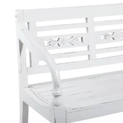 Farmhouse Mahogany Bench White - Olivia & May -Baxton Studio Shop GUEST a3141c5e e0ce 4b22 ae66 6809adadf5dd