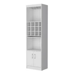 Gulches Compact Multifunctional Bar Cabinet With Integrated Wine Storage, Multiple Shelves And 2 Doors High Quality Design -Baxton Studio Shop GUEST a32b8cdd 7e56 4700 a438 f4958de02407