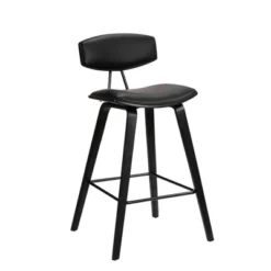 25.5" Fox Faux Leather Wood Counter Height Barstool - Armen Living