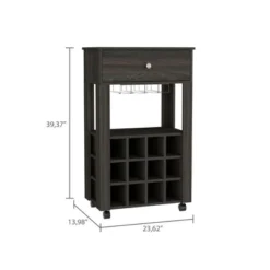 Gulches Bar Cart With Built-in Wine Rack And Caster Mobility -Baxton Studio Shop GUEST a35aeba3 23e7 4336 82aa 7f8bbeca9c98 1