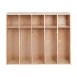 ECR4Kids Streamline 5-Section Toddler Coat Locker, Classroom Furniture, Natural -Baxton Studio Shop GUEST a36626a6 83d0 439c 970d 5bc42f965bdf