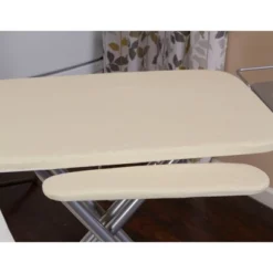 Household Essentials Wide Mega Ironing Board 4 Leg Silver Frame: XL Full Size Collapsible Ironing Table, Metal, Beige -Baxton Studio Shop GUEST a39d7b85 1bbe 4dd2 8ba2 a9b778f0a269