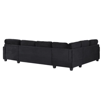 Upholstered Sectional Sofa L-shaped Sofa With Movable Ottoman & Side Storage Pockets - ModernLuxe 10 Upholstered Sectional Sofa L-shaped Sofa With Movable Ottoman & Side Storage Pockets - ModernLuxe - Image 10