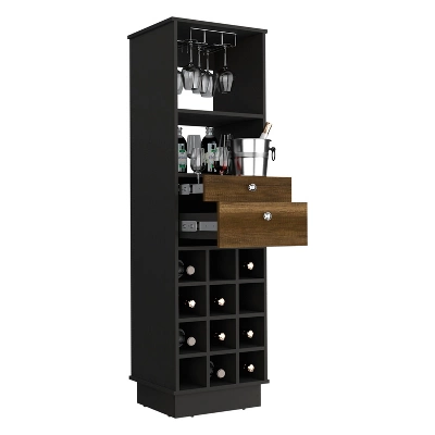 Gulches 12 Bottle Wine Cabinet With Built In Racks, 2 Drawers, 1 Shelf, 24'' Top Decor Not Included 3 Gulches 12 Bottle Wine Cabinet With Built In Racks, 2 Drawers, 1 Shelf, 24'' Top Decor Not Included - Image 3