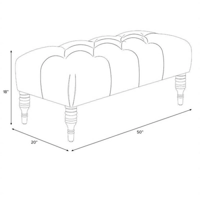 Edwardian Upholstered Tufted Bench - Skyline Furniture 2 Edwardian Upholstered Tufted Bench - Skyline Furniture - Image 2
