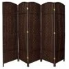 6 Ft. Tall Diamond Weave Fiber Room Divider 5 Panels - Oriental Furniture