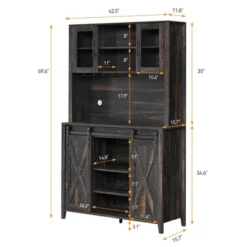 Whizmax Farmhouse Bar Cabinet With Sliding Barn Door For Kitchen, Dining Room 15 Whizmax Farmhouse Bar Cabinet With Sliding Barn Door For Kitchen, Dining Room -Baxton Studio Shop GUEST a443814a e219 4fbe 9ceb 1824b09edf30