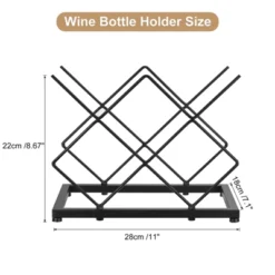 Unique Bargains Countertop Freestanding Geometric Design Space-Saving Wine Rack