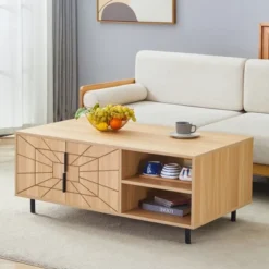 Wood Coffee Table With Hidden Compartment And Large Storage Shelf, Dining Center Table For Home Living Room Office 9 Wood Coffee Table With Hidden Compartment And Large Storage Shelf, Dining Center Table For Home Living Room Office -Baxton Studio Shop GUEST a475b9c1 deae 4320 bb20 0ed6329a2310
