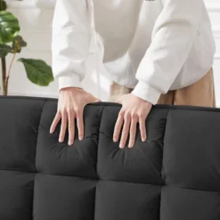 3 In 1 Convertible Sleeper Sofa Bed, Modern Velvet Loveseat Futon Sofa Couch W/Pullout Bed,Small Love Seat Lounge Sofa W/Reclining Backrest -Baxton Studio Shop GUEST a48f3d62 84c2 4dff a908 598421961820