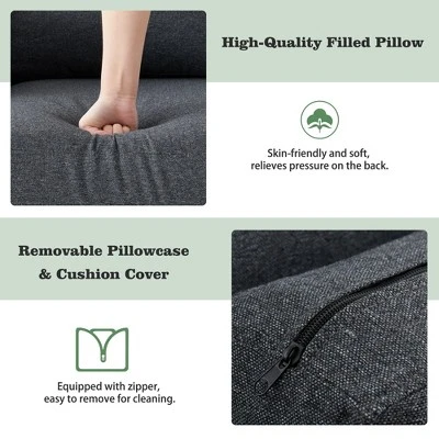 Gericco Loveseat Sofa 56", Small Couches For Small Spaces, Mid Century Love Seat Couches For Living Room, Upholstered 2-Seater Small Couch 2 Gericco Loveseat Sofa 56", Small Couches For Small Spaces, Mid Century Love Seat Couches For Living Room, Upholstered 2-Seater Small Couch - Image 2