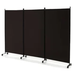 Costway 3-Panel Folding Room Divider 6Ft Rolling Privacy Screen WithLockable Wheels Black/Brown/Grey/White 21 Costway 3-Panel Folding Room Divider 6Ft Rolling Privacy Screen WithLockable Wheels Black/Brown/Grey/White -Baxton Studio Shop GUEST a4aaa2d5 7c35 40f2 981b b9816939cdcb