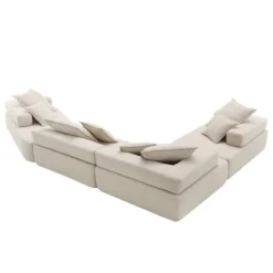 1/2/3/4pcs Oversized Modular Sectional Sofa, Boucle Convertible Floor Sofa Couch Set 4B -ModernLuxe -Baxton Studio Shop GUEST a532684b 3df5 4cc8 90a3 807c2a2ea3c2