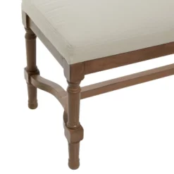 Traditional Linen Upholstered Wood Bench - Olivia & May -Baxton Studio Shop GUEST a5344d75 0504 4924 8639 08bfa89c904a