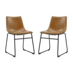 Set Of 2 Laslo Modern Upholstered Faux Leather Dining Chairs - Saracina Home -Baxton Studio Shop GUEST a575f745 32e2 4880 af78 c97be1dbada8