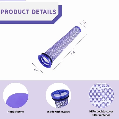 Nispira Pre-Motor Filters Replacement Kit Compatible With Dyson DC40 Light/Slim Ball Animal Multi Floor, Compare To Part #923587-02, 3 Packs 1 Nispira Pre-Motor Filters Replacement Kit Compatible With Dyson DC40 Light/Slim Ball Animal Multi Floor, Compare To Part #923587-02, 3 Packs