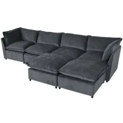 136.2"W Modern Large U-Shape Sectional Sofa, Convertible Sectional Sofa With Removable Ottomans For Living Room,Spacious Space - ModernLuxe 18 136.2"W Modern Large U-Shape Sectional Sofa, Convertible Sectional Sofa With Removable Ottomans For Living Room,Spacious Space - ModernLuxe -Baxton Studio Shop GUEST a58f24c9 53e2 45c1 92a4 7f8811808659