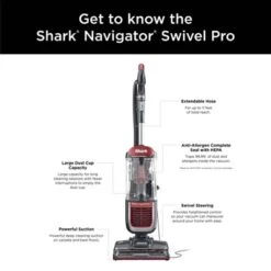 Shark Navigator Swivel Pro Upright Vacuum NV181: Bagless, HEPA Filter, Pet Hair, Hard Floor & Carpet, 25ft Cord, Red 19 Shark Navigator Swivel Pro Upright Vacuum NV181: Bagless, HEPA Filter, Pet Hair, Hard Floor & Carpet, 25ft Cord, Red -Baxton Studio Shop GUEST a5d5472a 616e 46eb a501 12b8821a56fa