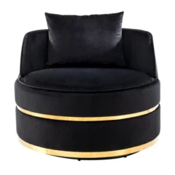 360 Degree Swivel Accent Chair, Velvet Upholstered Barrel Chair With Cushion-ModernLuxe -Baxton Studio Shop GUEST a6536d52 c5e2 41fa b51c c348955a965c