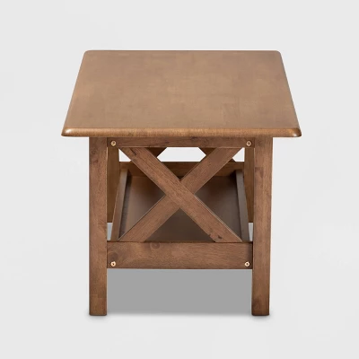 Reese Rectangular Wood Coffee Table Brown - Baxton Studio 2 Reese Rectangular Wood Coffee Table Brown - Baxton Studio - Image 2