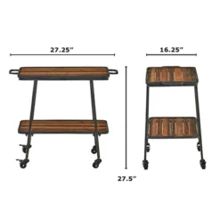 Felix 2 Tier Bar Cart Black - Adore Decor -Baxton Studio Shop GUEST a6cd277c 1222 4353 9746 138a91b239af