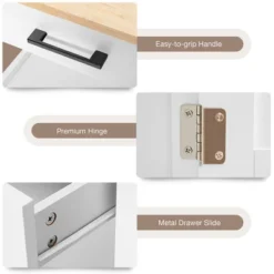 Costway Rolling Kitchen Island Cart On Wheels Bar Serving Trolley W/Drawer Cabinet BlackWhite -Baxton Studio Shop GUEST a6db44ca 5053 4147 9c4e 4f048b038d01