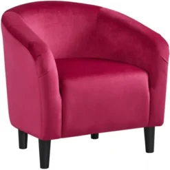 Yaheetech Velvet Club Accent Arm Chair Upholstered Barrel Chair -Baxton Studio Shop GUEST a7028480 6679 474d bada 5c1cc1bf5dff