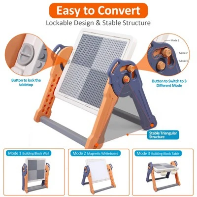 8-in-1 Kids Table And Chair Set, Foldable Kids Activity Table , Toddler Activity Table Building Block Table, Water Table Sand Table Sensory Table 4 8-in-1 Kids Table And Chair Set, Foldable Kids Activity Table , Toddler Activity Table Building Block Table, Water Table Sand Table Sensory Table - Image 4