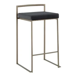 Set Of 2 Fuji Industrial Stackable Counter Height Barstools - LumiSource