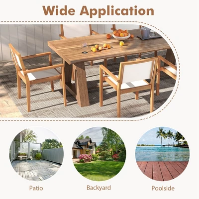 Costway Stackable Dining Chair Set Of 2/4 With Wear-resistant Fabric & Breathable Backrest 7 Costway Stackable Dining Chair Set Of 2/4 With Wear-resistant Fabric & Breathable Backrest - Image 7