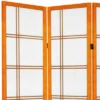 6 Ft. Tall Canvas Double Cross Room Divider - Honey (4 Panels)