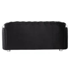 71" Pyroden Loveseat Black Velvet/Chrome Finish - Acme Furniture -Baxton Studio Shop GUEST a80f2b45 a372 4cd5 8a53 3790a1a741e9