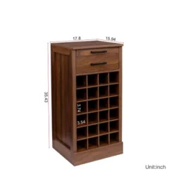 Modular Wine Cabinet Bar Cabinet With Storage Wine Compartment, 24 Wine Cabinet Buffet Cabinet With 2 Drawers, Storage Bar Cabinet For Home -Baxton Studio Shop GUEST a822aa50 2152 4c44 9cbc 6eebcdc00136