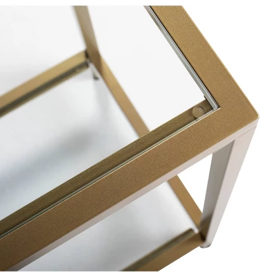 47" Camber Modern Glass Console Table Gold - Studio Designs Home 5 47" Camber Modern Glass Console Table Gold - Studio Designs Home - Image 5