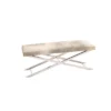 Contemporary Stainless Steel Cowhide X-Bench Beige - Olivia & May