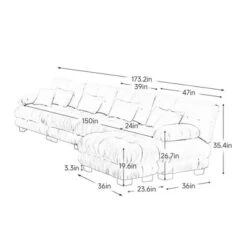 Christopher Knight Home Kelly Modular Chenille Upholstery 173.2" Sectional Sofa With Ottomans -Baxton Studio Shop GUEST a88465d6 3b94 489c 9686 d17f394e31d3