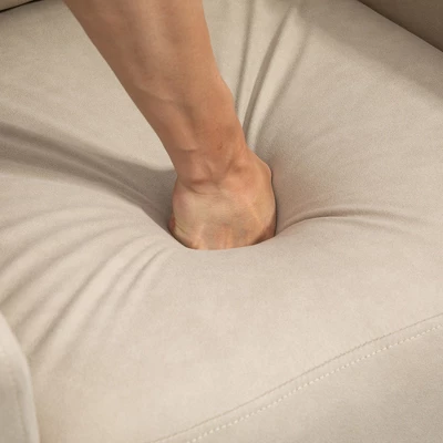 HOMCOM Manual Recliner Chair For Living Room Bedroom, Reclining Sofa Armchair With Footrest, Greige 4 HOMCOM Manual Recliner Chair For Living Room Bedroom, Reclining Sofa Armchair With Footrest, Greige - Image 4