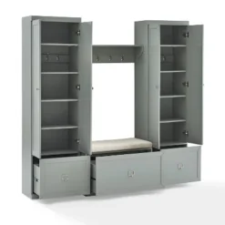 4pc Harper Entryway Set With Bench, Shelf And 2 Pantry Closets - Crosley -Baxton Studio Shop GUEST a8a28104 0a08 4278 a4eb e24843e74142