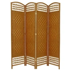 5 1/2 Ft. Tall Fiber Weave Room Divider 4 Panels - Oriental Furniture -Baxton Studio Shop GUEST a8a5364c a729 4887 beaa 83ff2a461d12