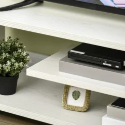 HOMCOM Modern TV Stand For TVs Up To 45", TV Cabinet With Storage Shelf And Drawer, Entertainment Center For Living Room Bedroom, White 9 HOMCOM Modern TV Stand For TVs Up To 45", TV Cabinet With Storage Shelf And Drawer, Entertainment Center For Living Room Bedroom, White -Baxton Studio Shop GUEST a8a8d43a 4b9d 4795 92c8 1537897a8cac