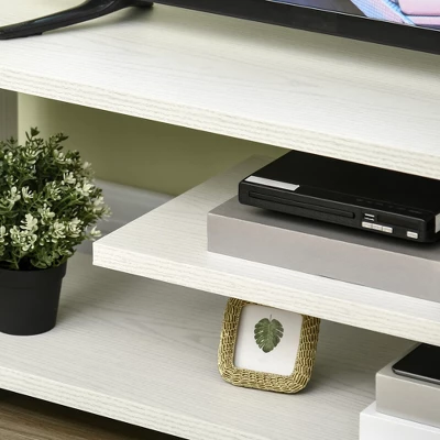 HOMCOM Modern TV Stand For TVs Up To 45", TV Cabinet With Storage Shelf And Drawer, Entertainment Center For Living Room Bedroom, White 5 HOMCOM Modern TV Stand For TVs Up To 45", TV Cabinet With Storage Shelf And Drawer, Entertainment Center For Living Room Bedroom, White - Image 5