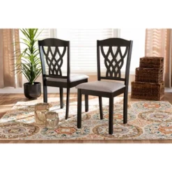 2pc Delilah Fabric Upholstered And Wood Dining Chairs - Baxton Studio -Baxton Studio Shop GUEST a8b16108 4bbe 422a 942b 8c48bb97e45a
